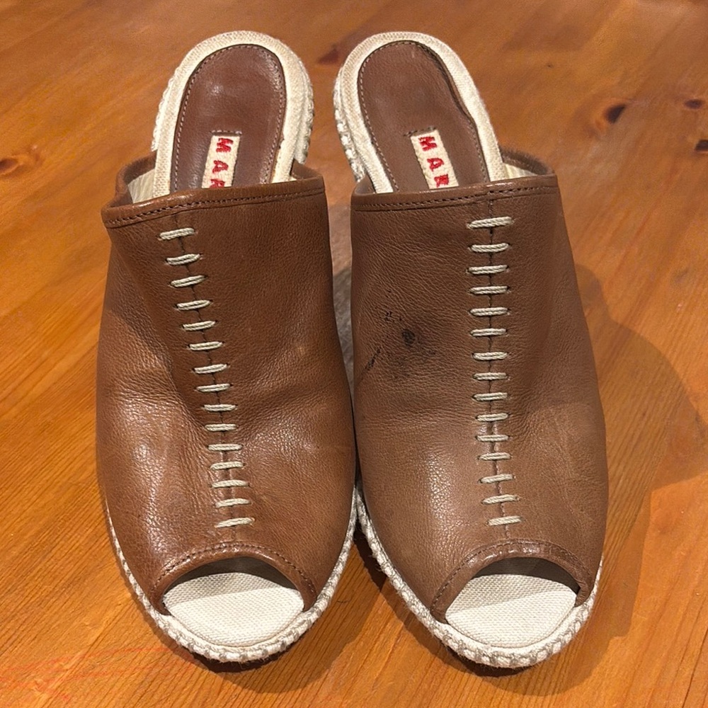 Marni Brown Peep Toe Heels